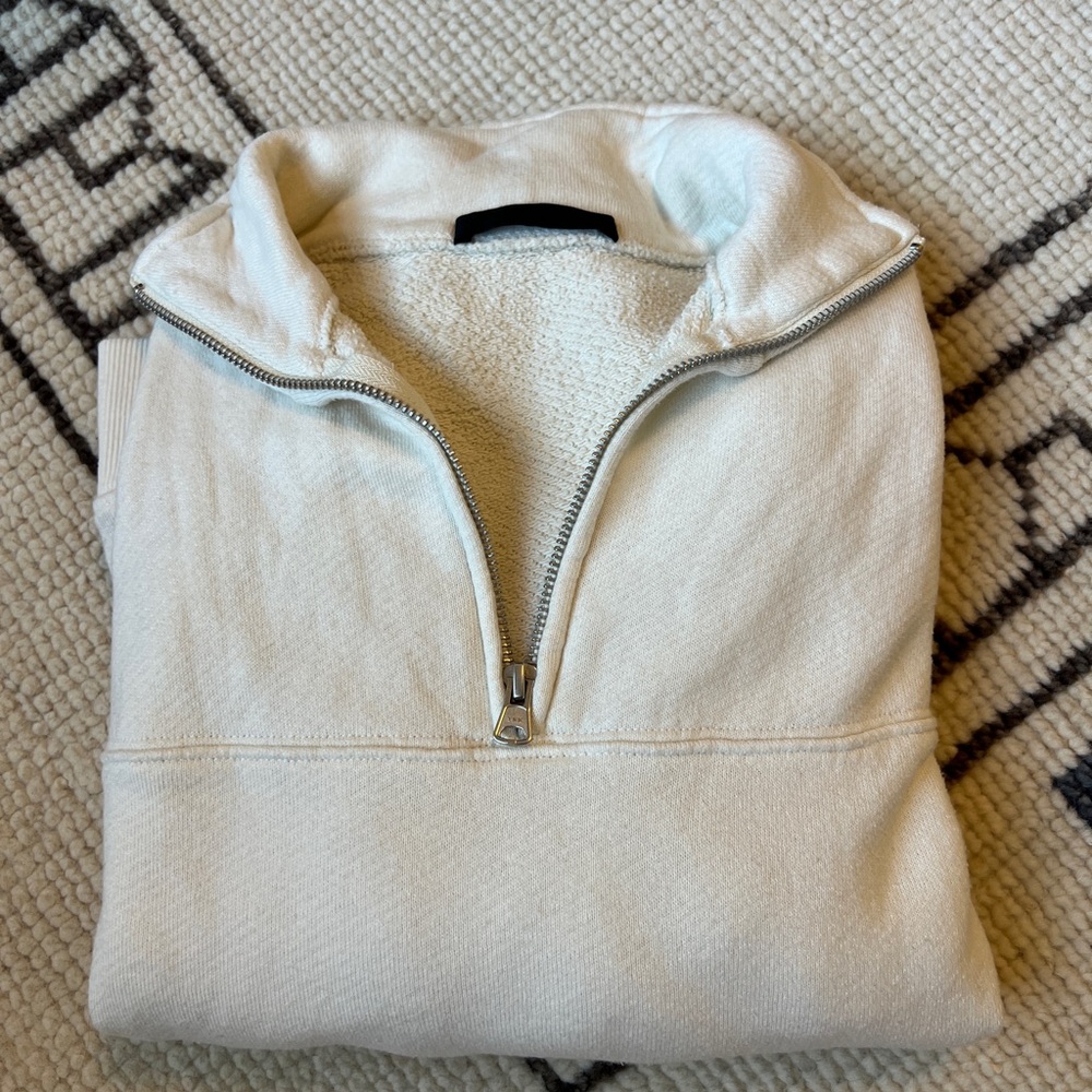 Jenni Kayne Half Zip Sweatshirt in Cream size S